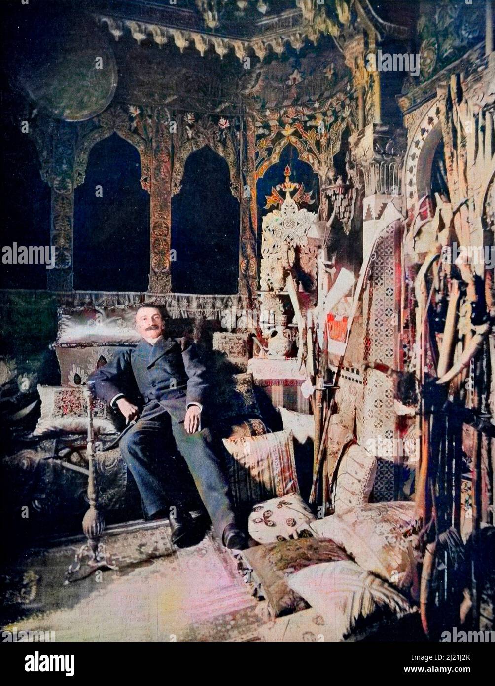 Pierre Loti dans le Salon Oriental de sa maison de Rochefort Stockfoto