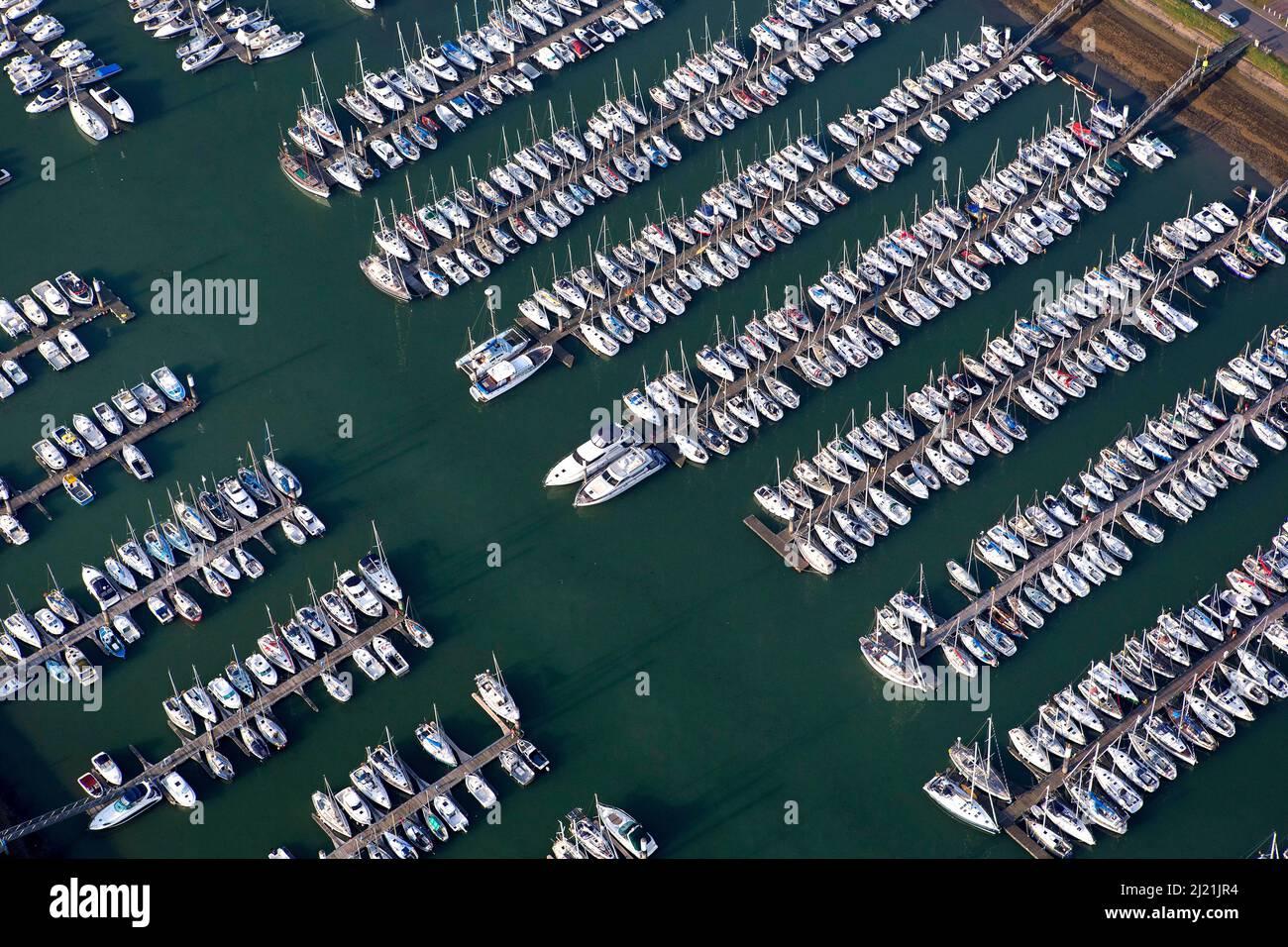 Marina Nieuwpoort, Luftaufnahme, Belgien Stockfoto