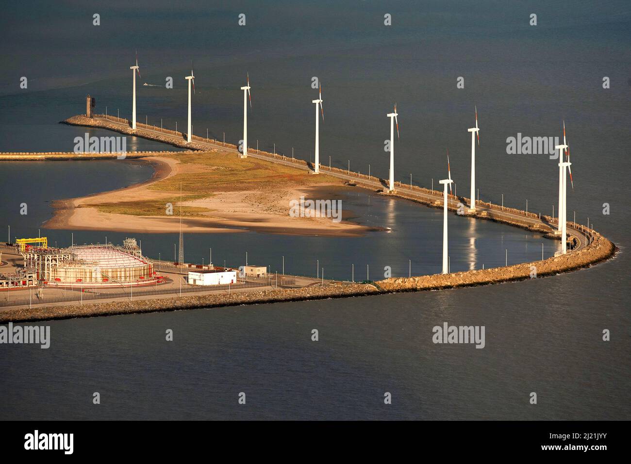 Hafen von Zeebruegge, Luftaufnahme, Belgien Stockfoto