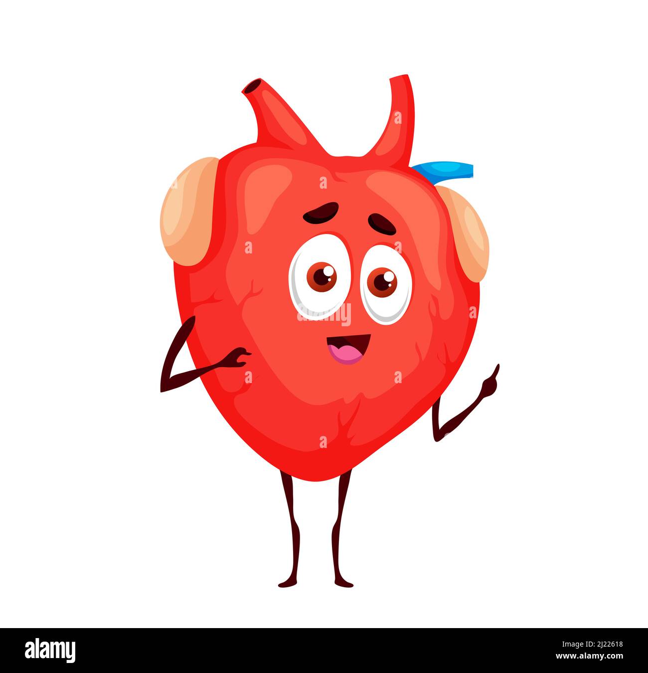 Human lustig Cartoon Herz Charakter Vektor Anatomie Maskottchen oder