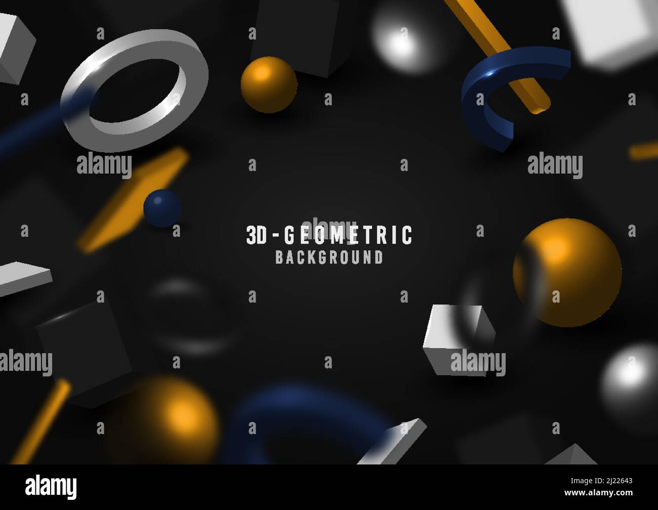 Abstrakte 3D geometrische Form Muster dekorative Vorlage. Future Tech Design mit glitzernden, gut organisierten Objekten auf Schichten Hintergrund. Stock Vektor