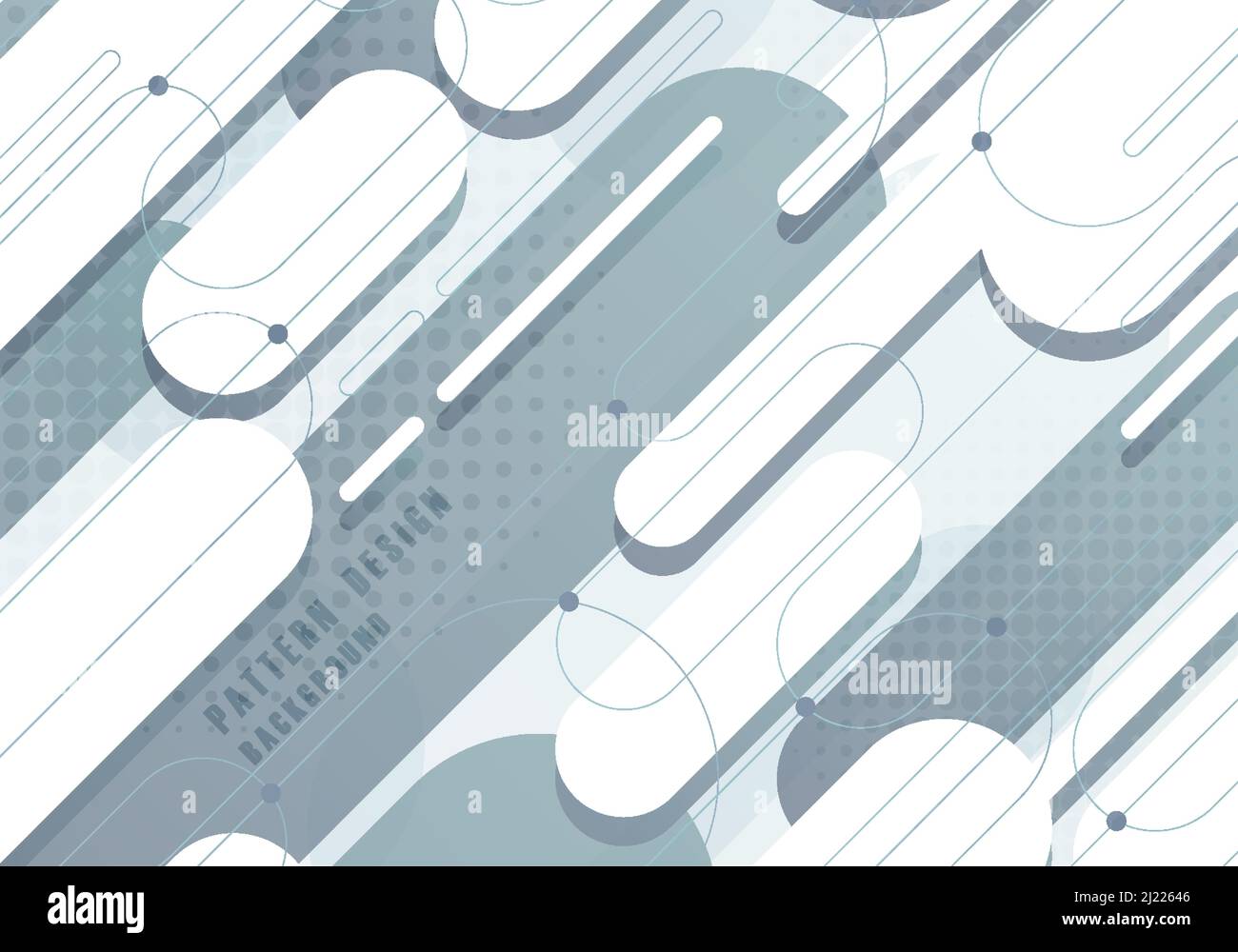 Abstrakte abgerundete Linien Muster Kunstwerk dekorative Vorlage. Überlappendes Design der Geometrie mit Halbtonhintergrund. Illustrationsvektor Stock Vektor