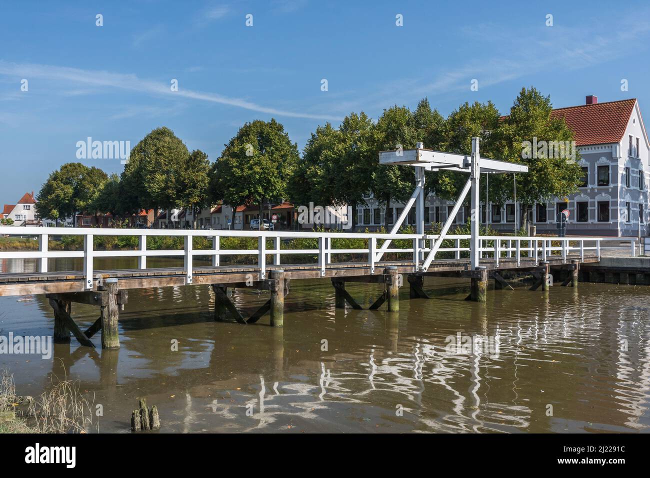 Weiße Brücke in Tönning, Nordfriesland, Schleswig-Holstein, Deutschland Stockfoto