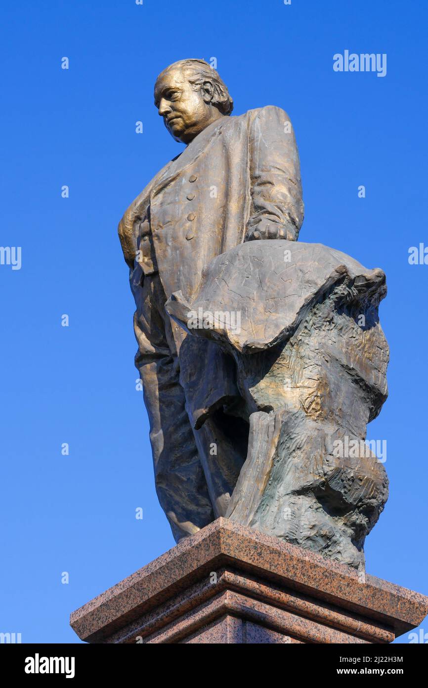 Statue von Jean-Baptiste Trystam, Hafen von Dünkirchen, Dünkirchen, Nord, Hauts-de-France, Frankreich Stockfoto
