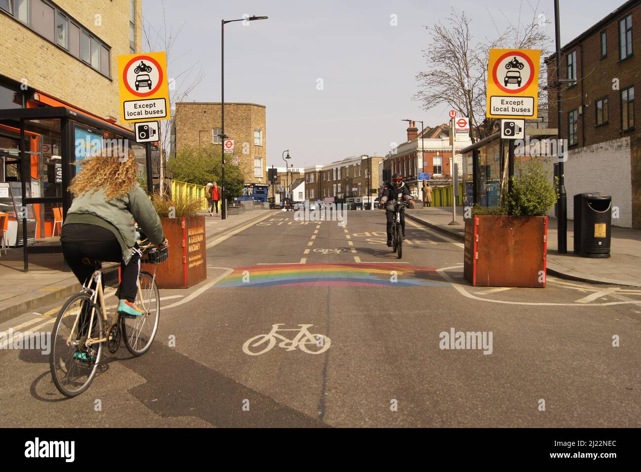 Hackney wenig Verkehr Nachbarschaft Stockfoto