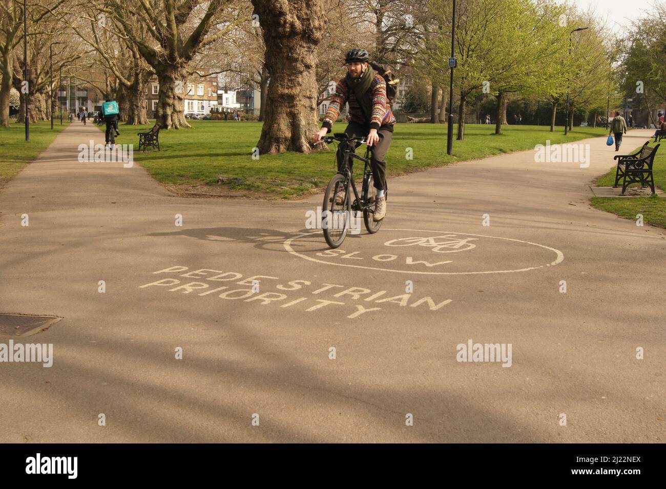 Radfahren in London Fields Stockfoto