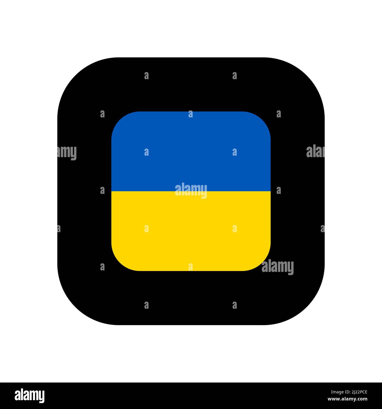 Symbol für die Verwendung in Anwendungen verschiedener Gadgets. Symbol der Nationalflagge der Ukraine. Flacher, minimalistischer Stil. Stock Vektor