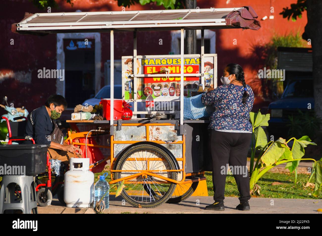 Street Food Vendor, Valladolid, Mexiko Stockfoto