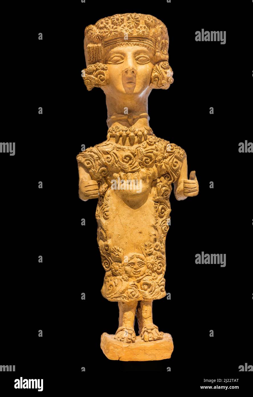 Die Dame von Ibiza, ein 4. - 3. Jahrhundert v. Chr., keramische Figur identifiziert mit Tanit die punische Göttin der Fruchtbarkeit und Wiedergeburt. In den Nationalen Archaeologi Stockfoto