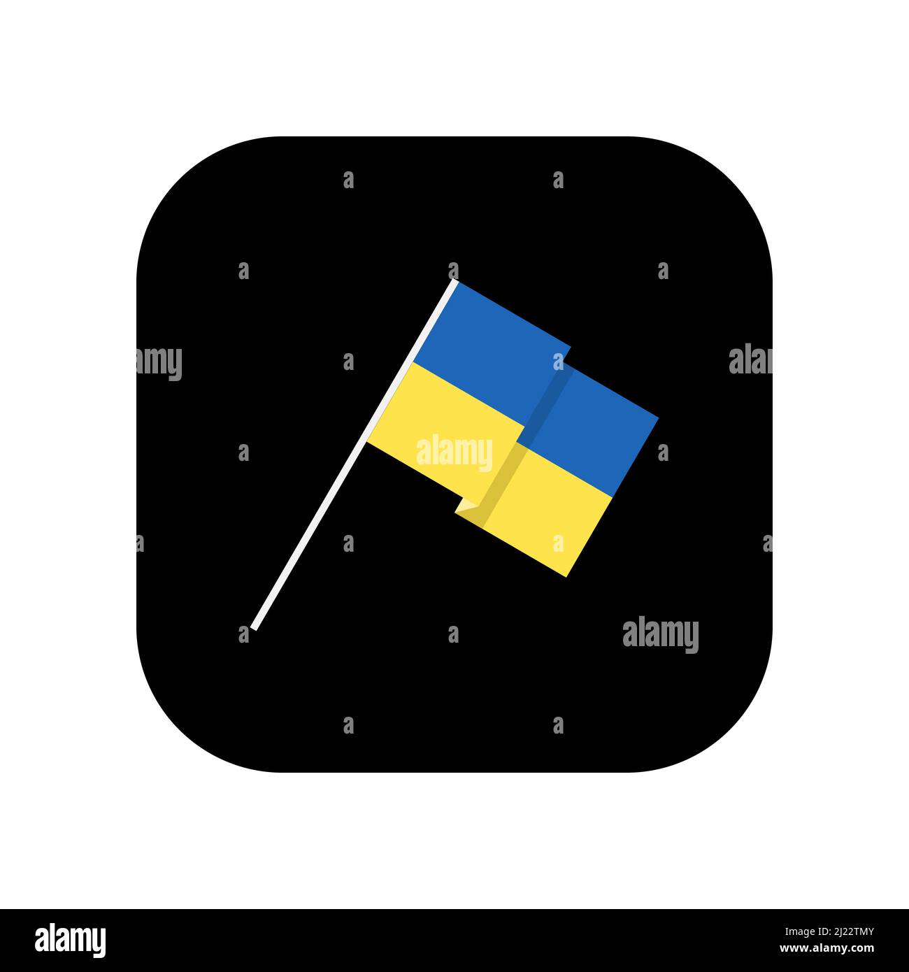 Symbol für die Verwendung in Anwendungen verschiedener Gadgets. Flagge der Ukraine in Nationalfarben. Flacher, minimalistischer Stil. Stock Vektor