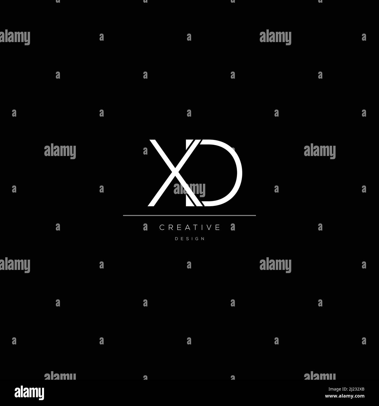Alphabet Anfangsbuchstabe XD-Symbol Design Stock Vektor