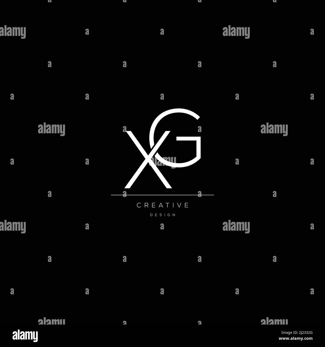 Design des Buchstabens mit dem Anfangsbuchstaben des XG-Symbols Stock Vektor