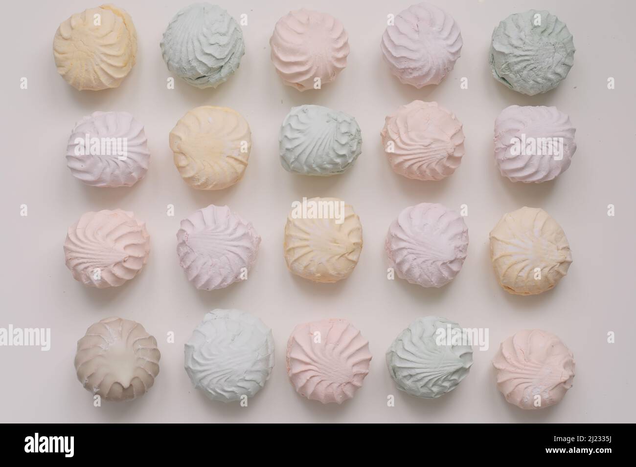 Candy pastellfarben marmelow Süßigkeiten Muster Textur Hintergrund. Stockfoto