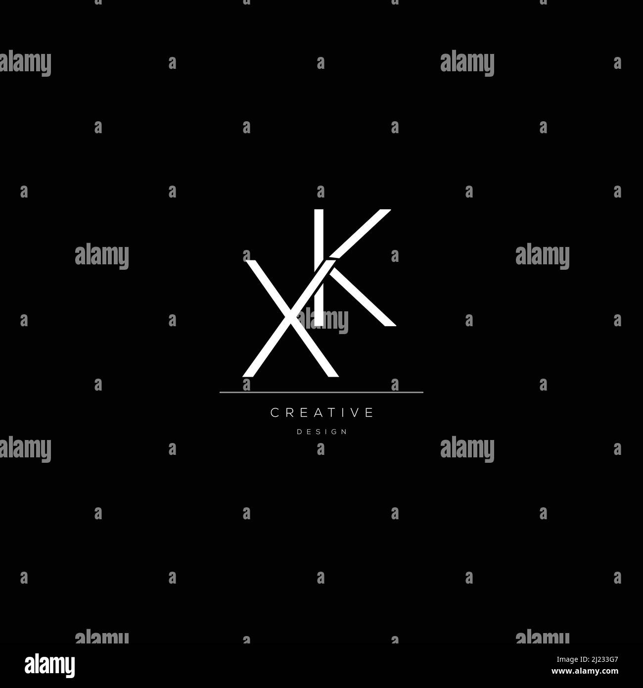 Buchstabeninitial des XK-Symbols Stock Vektor