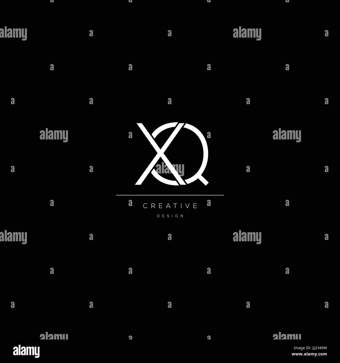 Design des Buchstabens mit dem Anfangsbuchstaben des XQ-Symbols Stock Vektor