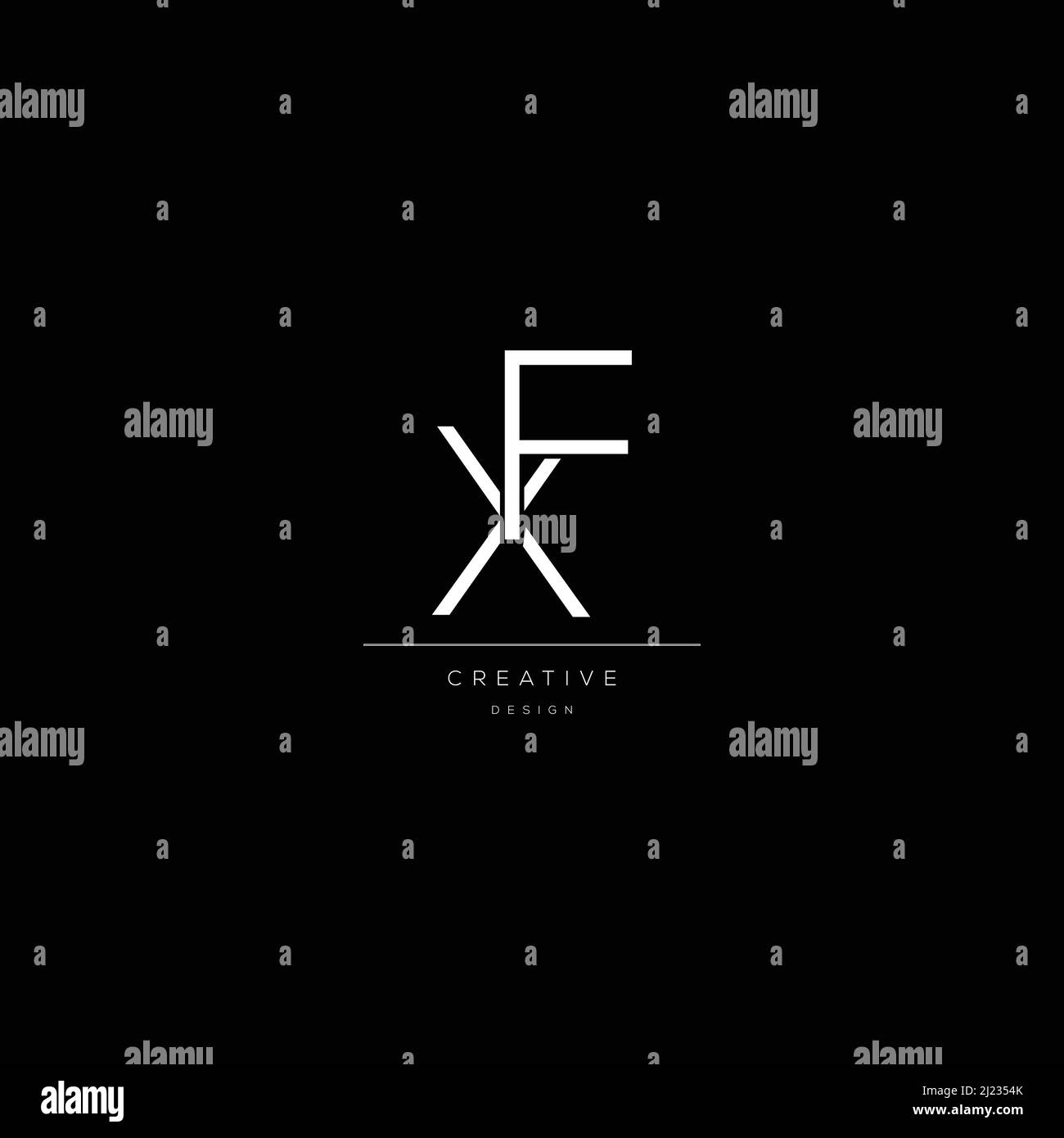 Anfangsbuchstabe des XF-Symbols mit Alphabet Stock Vektor