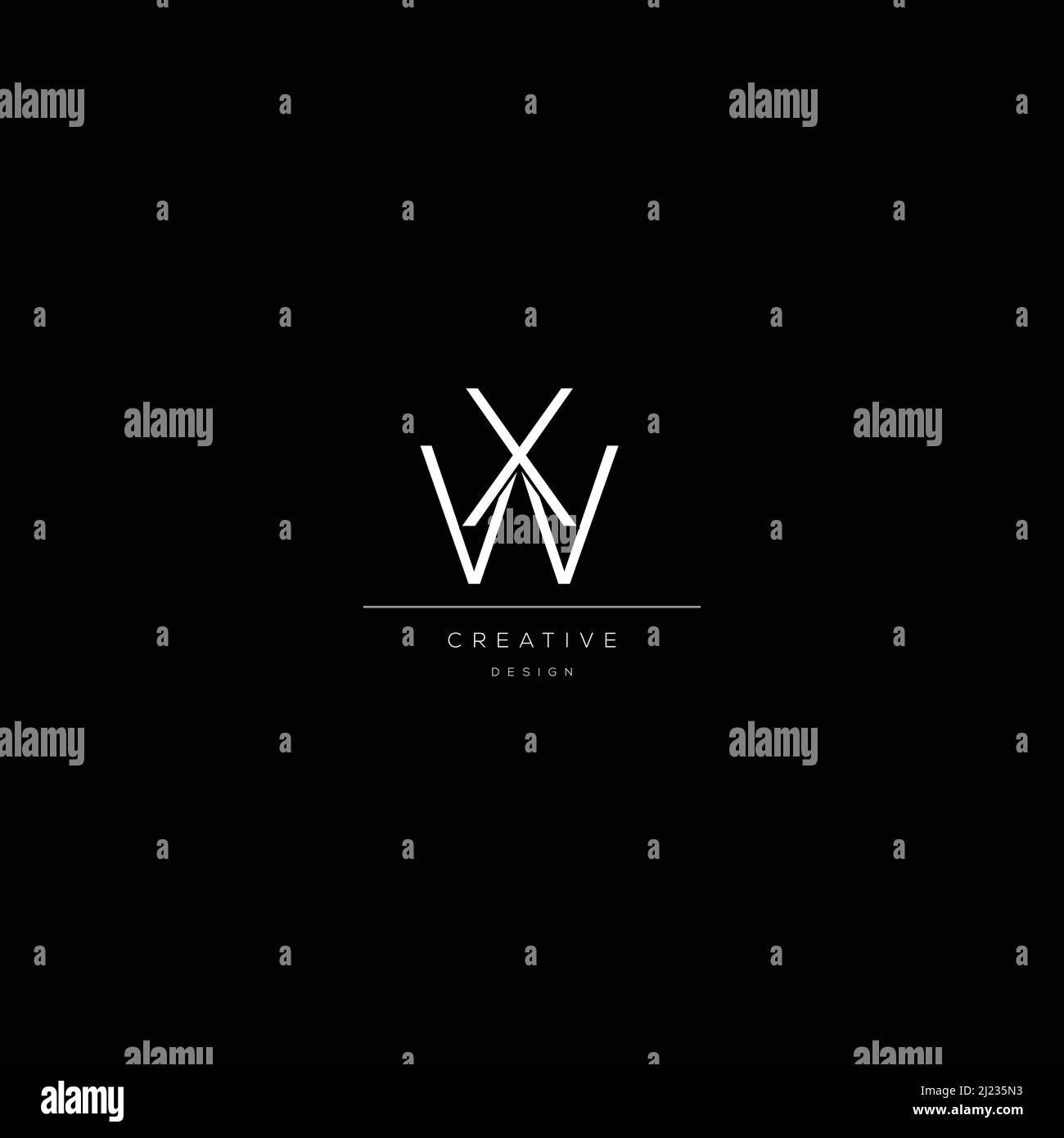Buchstabeninitial XW-Symboldesign Stock Vektor