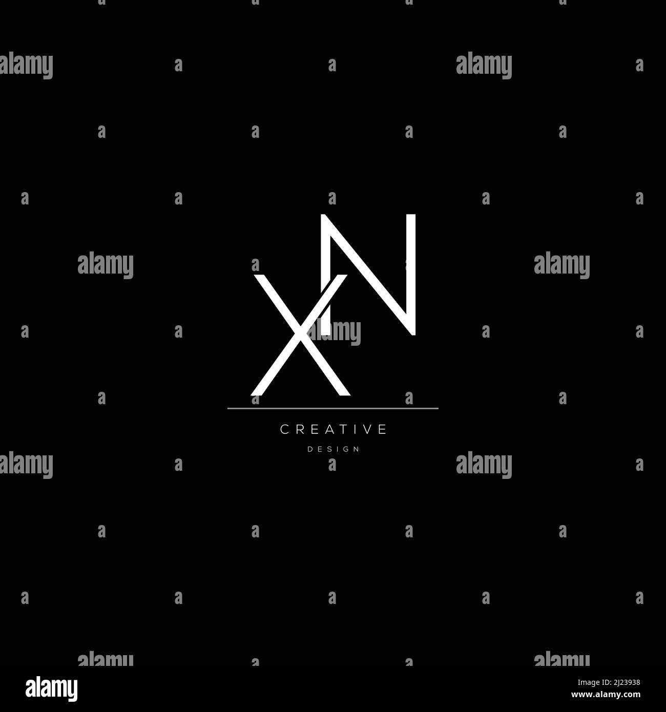 Design des Buchstabens mit dem Anfangsbuchstaben des XN-Symbols Stock Vektor