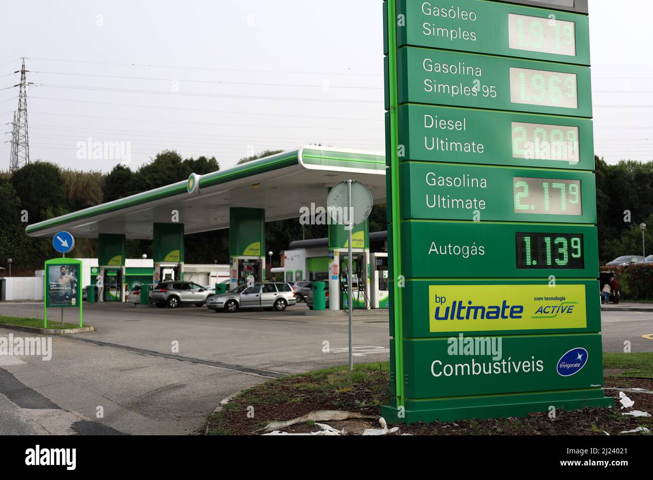 Pumpstation Petroleum Gas-Tankstelle Hohe Preise Stockfoto