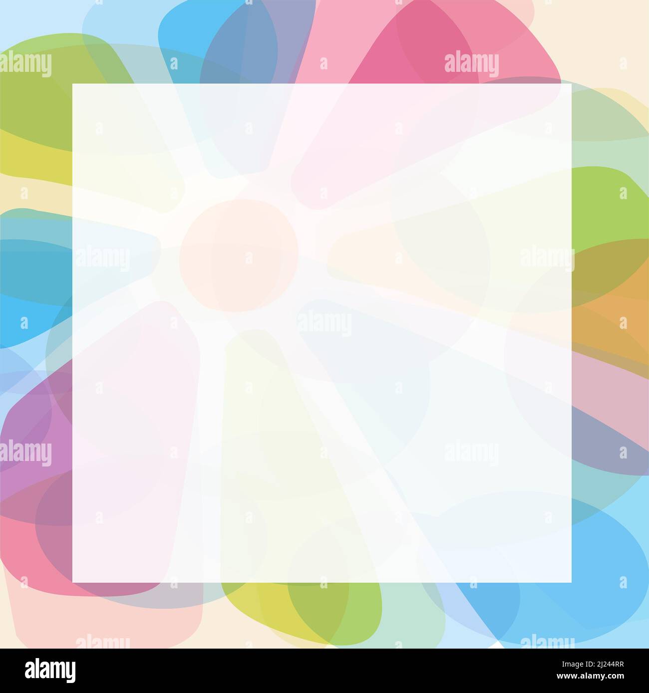 Dekoratives Rahmendesign, farbenfrohe Illustration, horizontales Banner im Retro-Design. Stockfoto