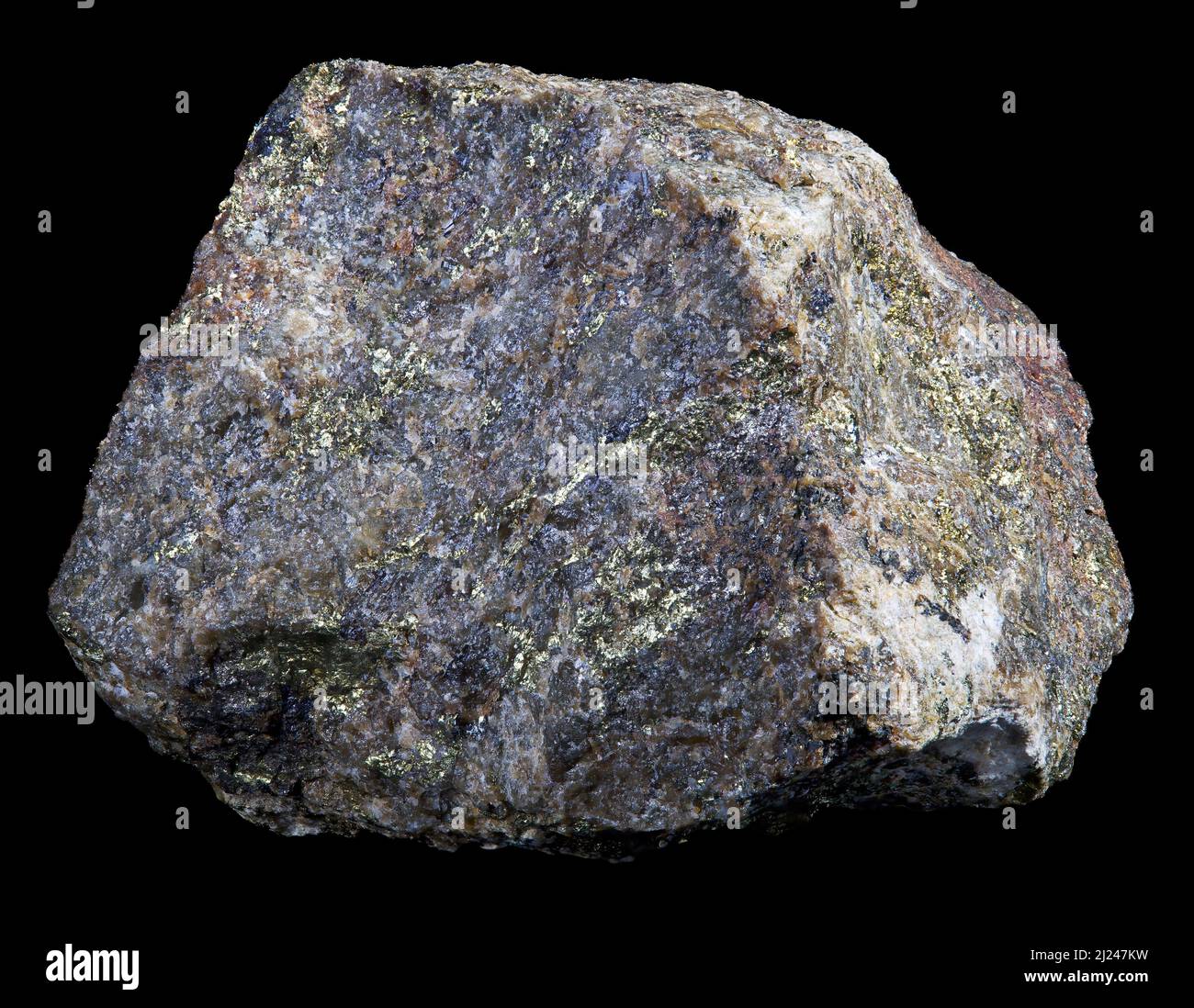 Chalkopyrit (Kupfererz) Stockfoto