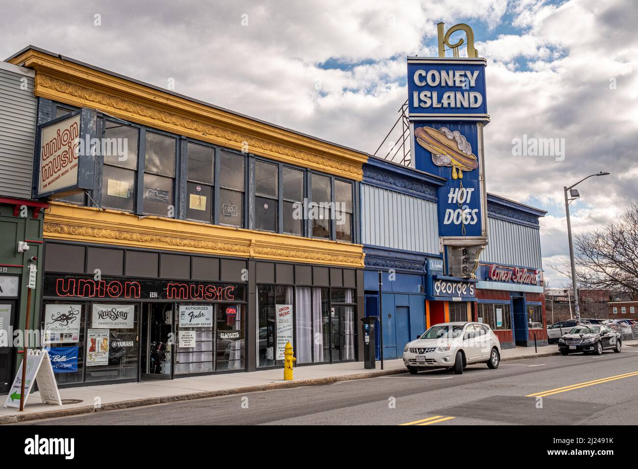 Coney Island Restaurant in der Southbridge Street in Worcester, Massachusetts Stockfoto