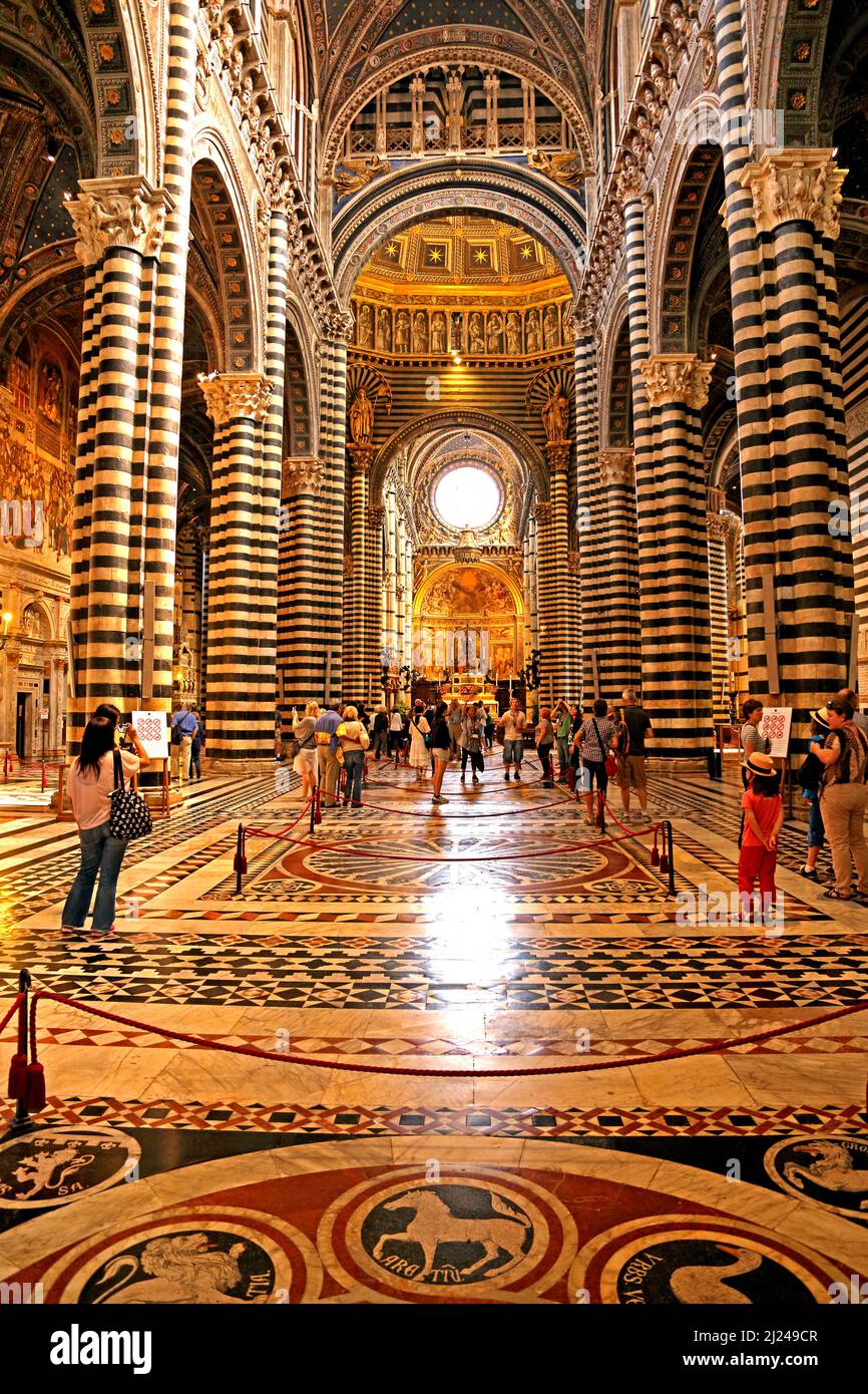 Das Innere des Doms in Siena Italien Stockfoto
