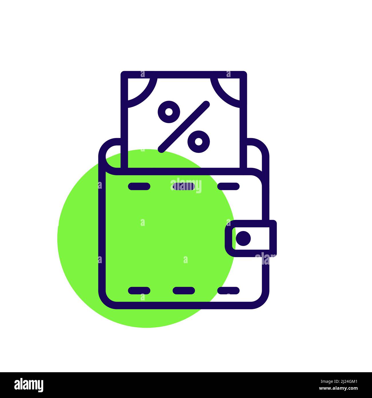 Barkredit in einer Brieftasche. Pixel Perfect, bearbeitbares Kontursymbol Stock Vektor