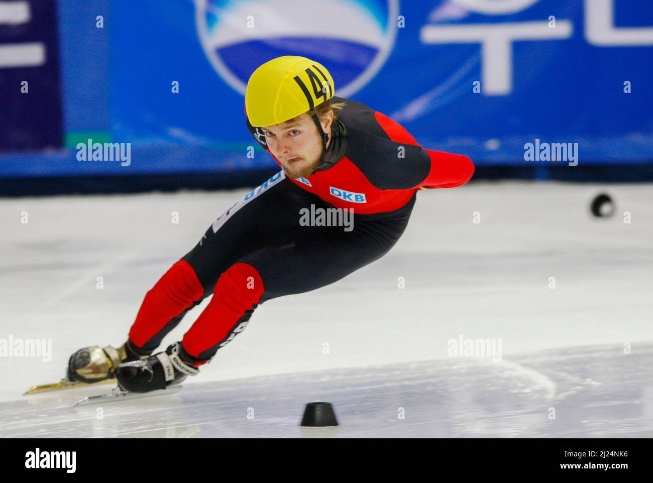 Sep 25, 2009-Seoul, Südkorea-Herrmann Paul aus Deutschland tritt am 25. September 2009 in Seoul, Südkorea, bei den Herren-1000-Meter-Läufen der ISU-Weltmeisterschaft 2009 im Kurzbahn-Eisschnelllauf an. Stockfoto