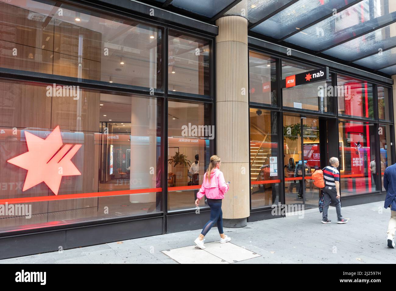 NAB, Niederlassung der National Australia Bank in der George Street, Sydney, Australien Stockfoto