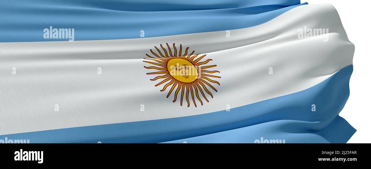 argentinien Flagge auf weißem Hintergrund - 3D Rendering Stockfoto