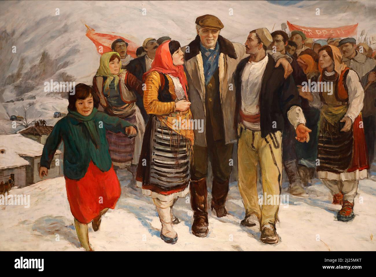 Gemälde im Nationalmuseum der bildenden Künste, Tirana, Albanien Stockfoto