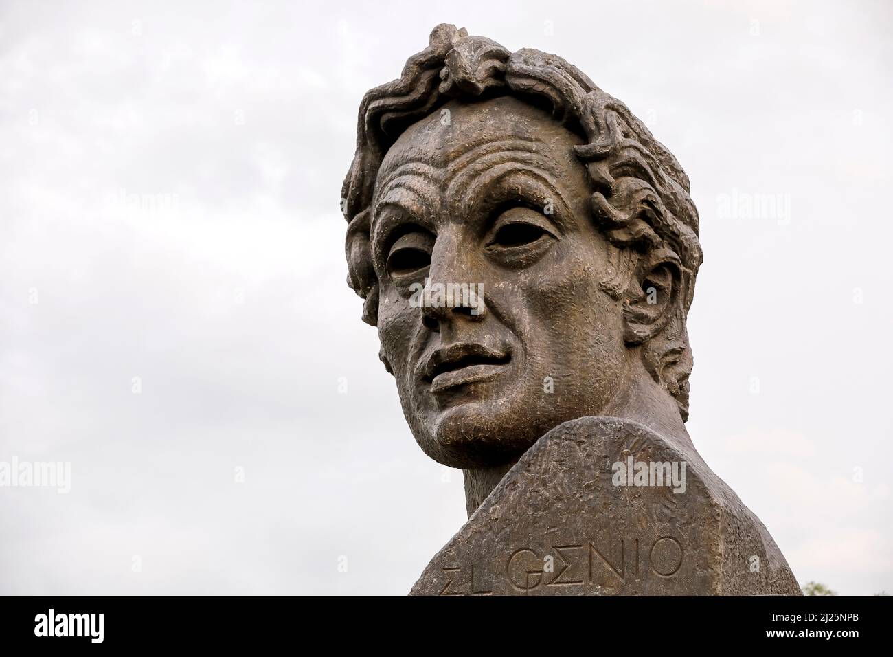 Büste von Simon Bolivar im Parque 21 de Abril, Riobamba, Ecuador Stockfoto