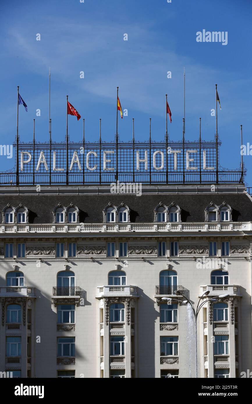 Das Westin Palace Madrid. Das Palace Hotel ist ein Luxushotel. Stockfoto