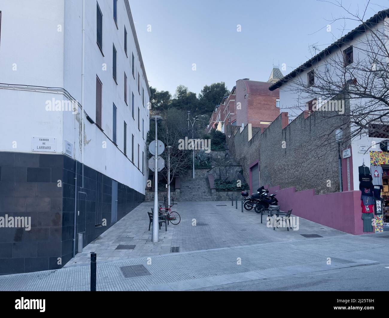 Leere Straße in Barcelona spanien Stockfoto