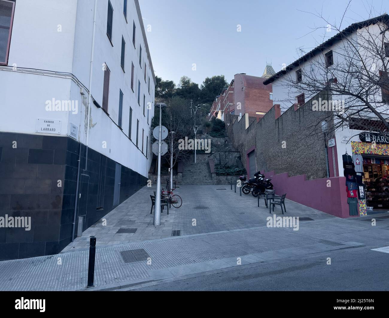 Leere Straße in Barcelona spanien Stockfoto