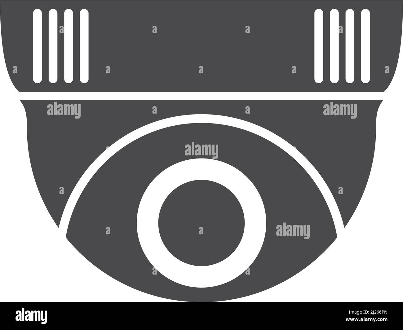 Schwarzes Symbol für digitale Überwachung. Symbol für Überwachungskamera Stock Vektor