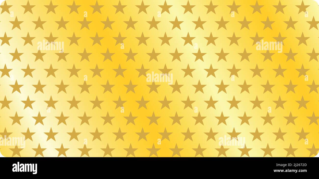 Muster mit goldenen Sternen. Rechteckige Form mit Metallic-Farbverlauf Stock Vektor