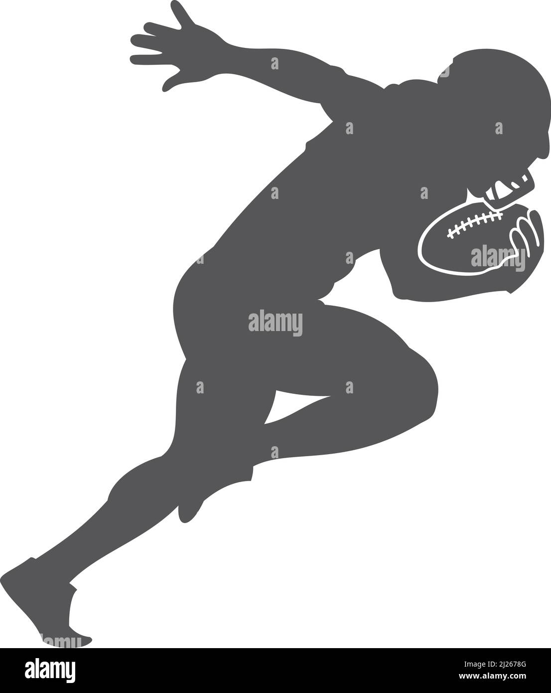 Amerikanischer Fußballspieler beim Laufen. Sportliche Silhouette in Schwarz Stock Vektor