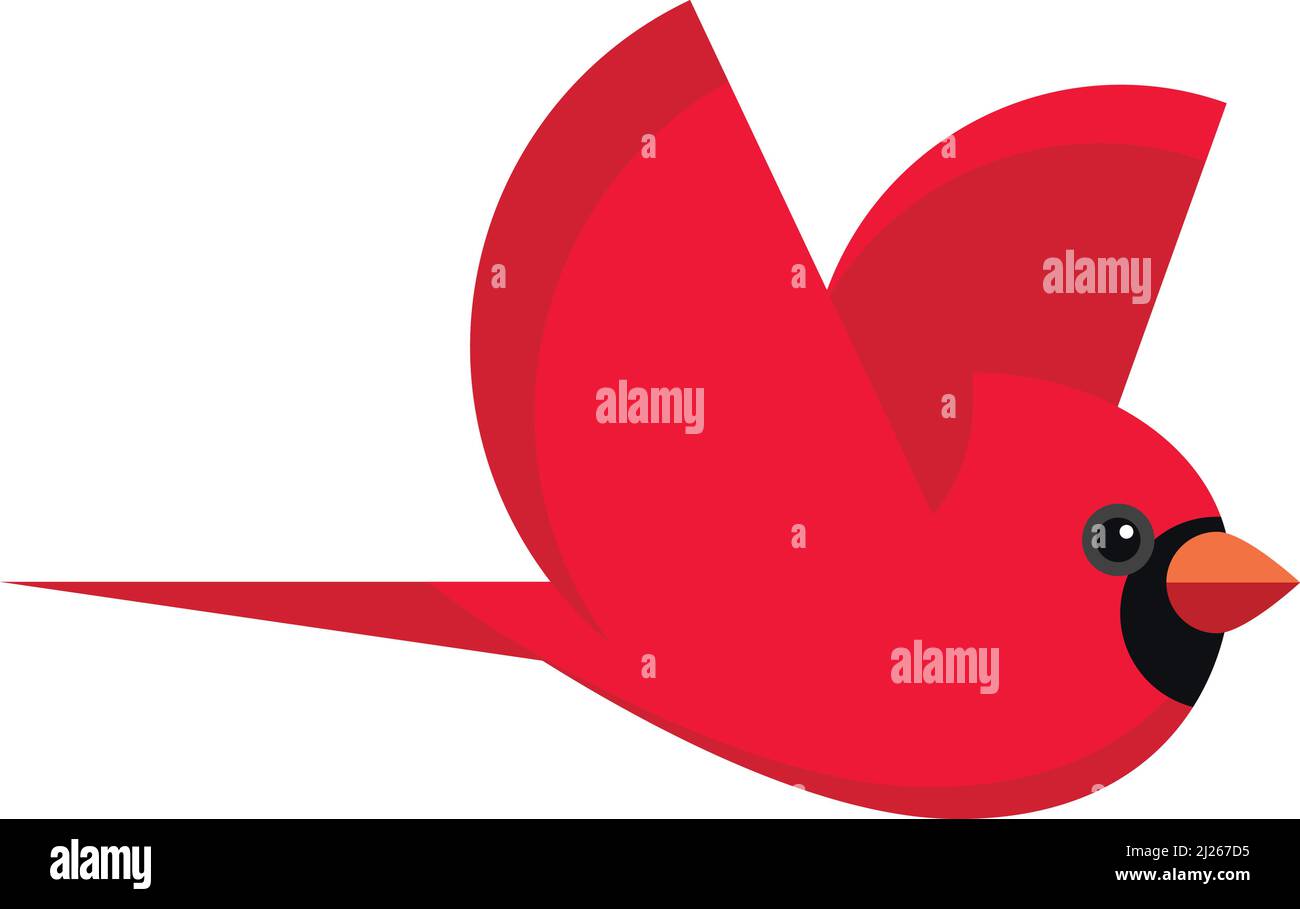 Cardinal Bird Cartoon-Vektor auf weißem Hintergrund Stock Vektor