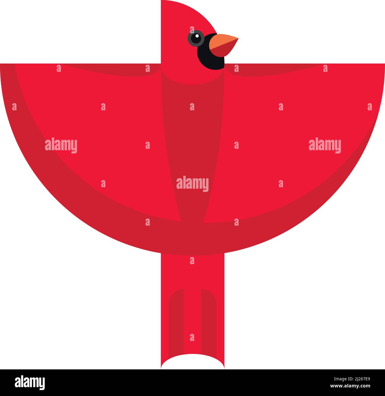 Cardinal Bird Cartoon-Vektor auf weißem Hintergrund Stock Vektor