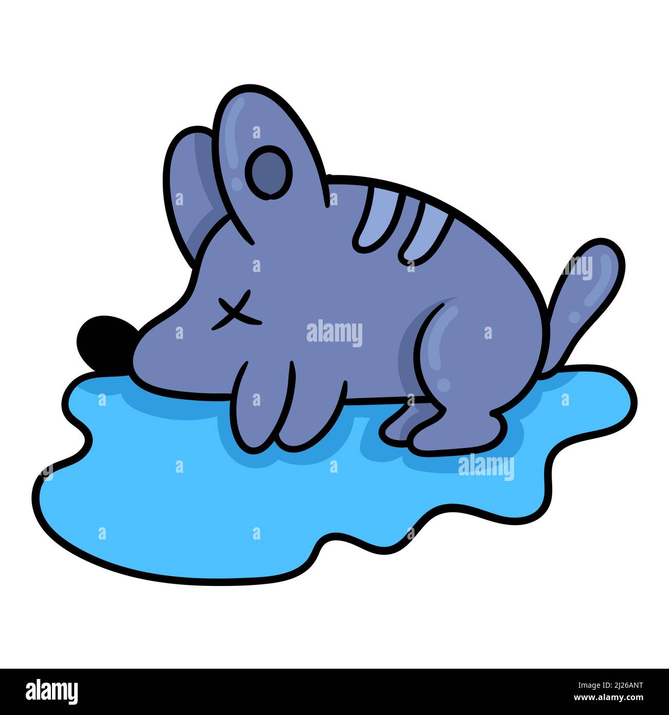 Toter Mäuse-Leichnam liegt Stock Vektor