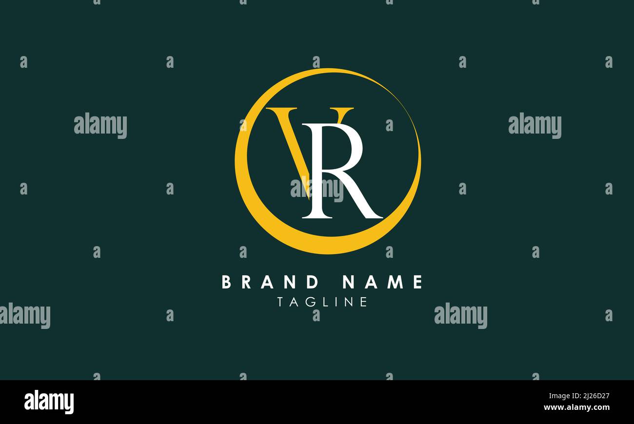Buchstabenbuchstaben Initialen Monogramm-Logo RV, VR, R und V Stock Vektor