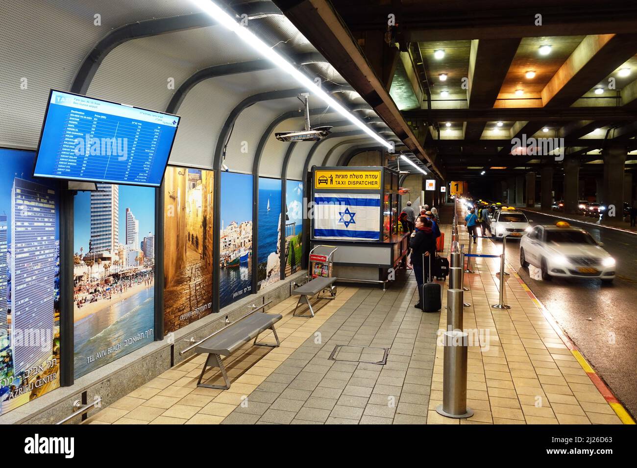 Taxistand am Ben Gurion Airport Stockfoto