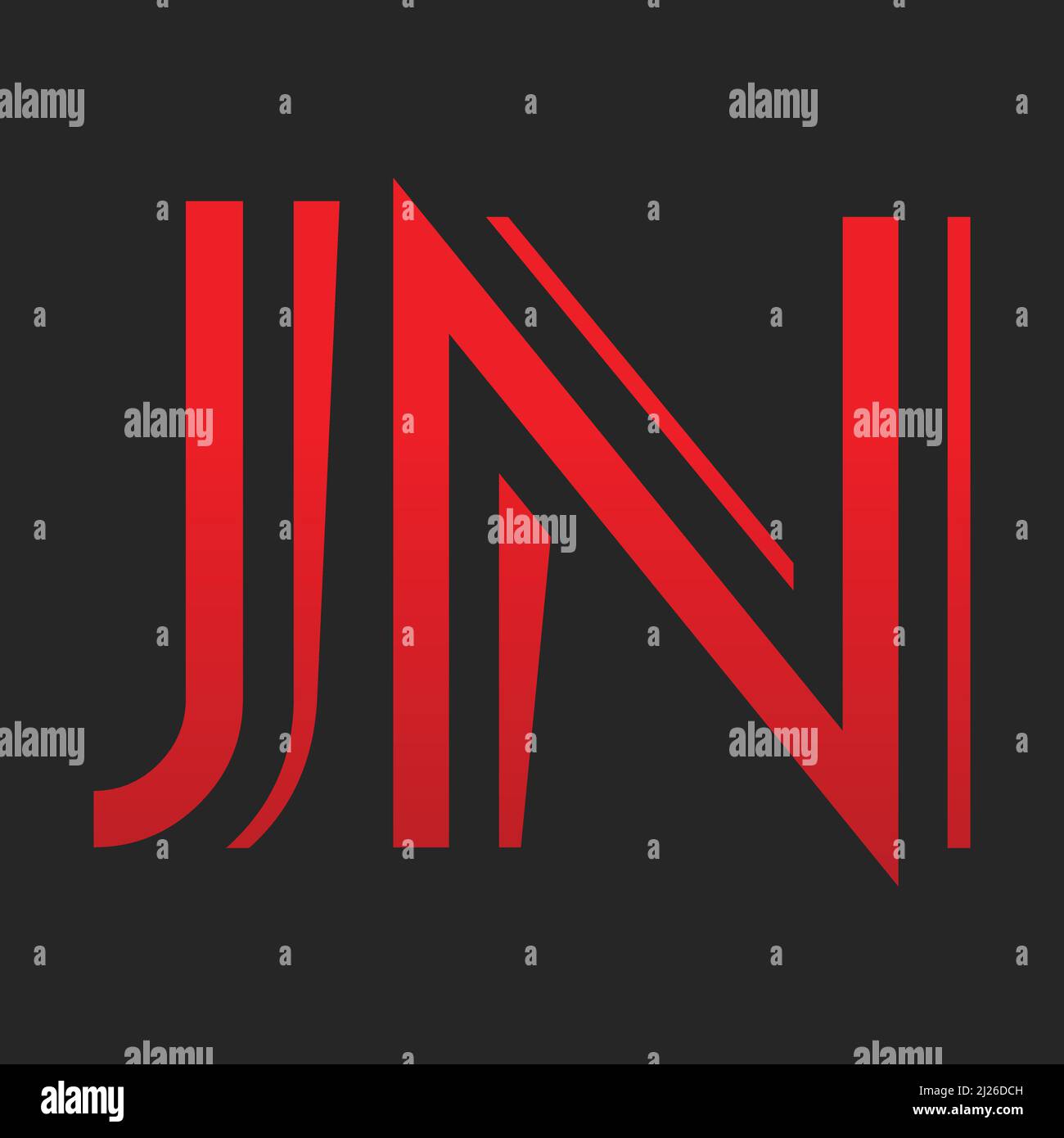 Buchstabenbuchstaben Initialen Monogramm-Logo JN, JN, N und J Stock Vektor