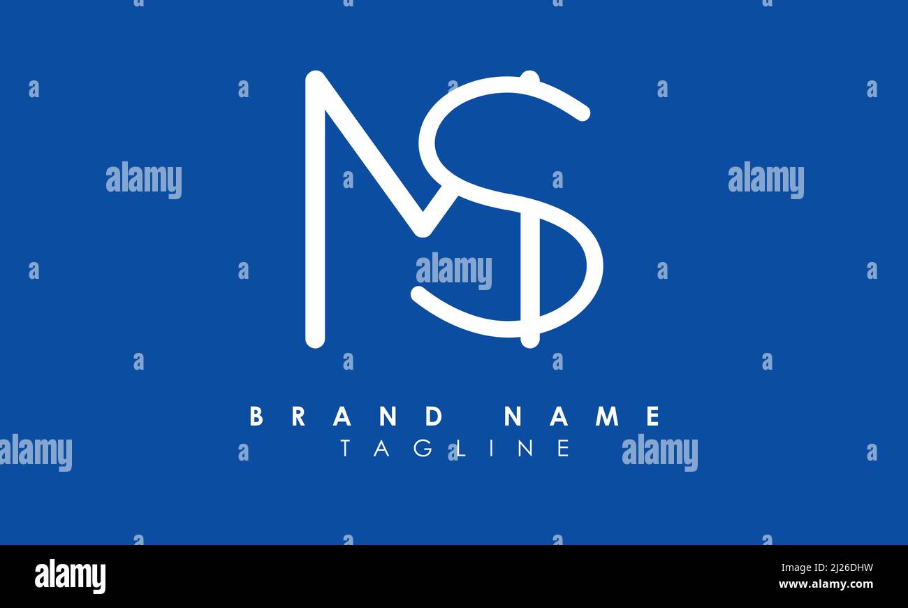 Buchstabenbuchstaben Initialen Monogramm Logo SM, MS, M und S Stock Vektor