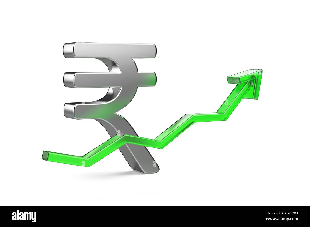 Erhöhung des Wertes der indischen Rupie Währung, Konzept Bild Stockfoto