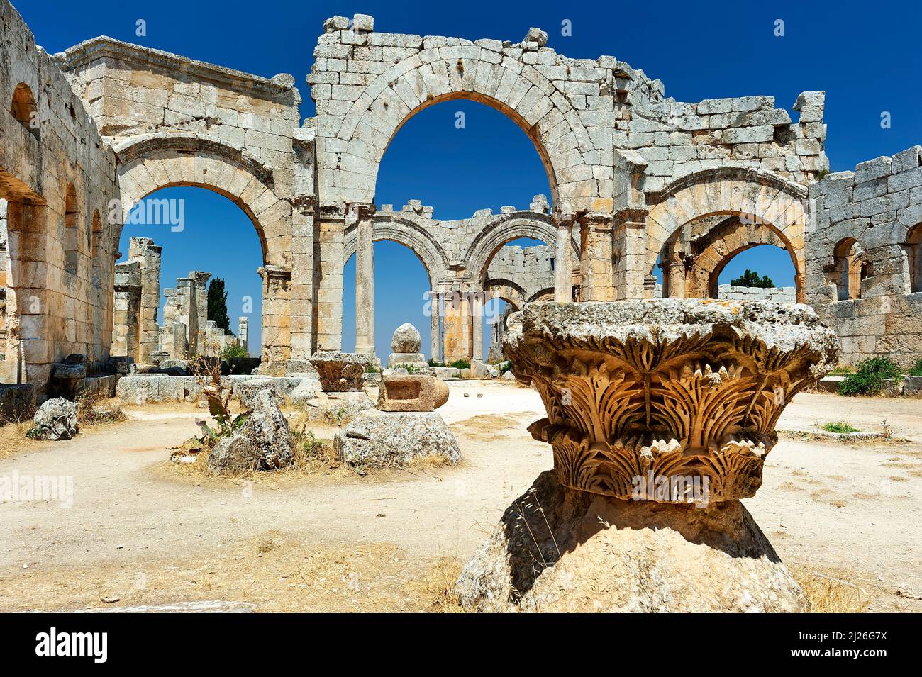 Syrien. Kirche des Heiligen Simeon Stylites Stockfoto