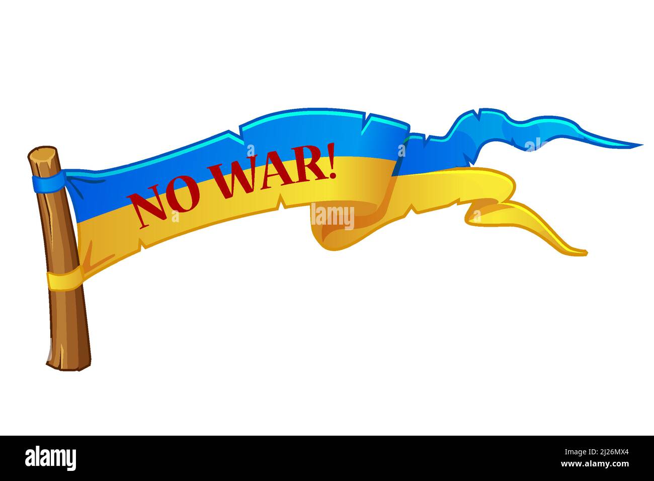 Vektor Ukraine Flaggensymbol, kein Krieg, stoppen Russland Stock Vektor