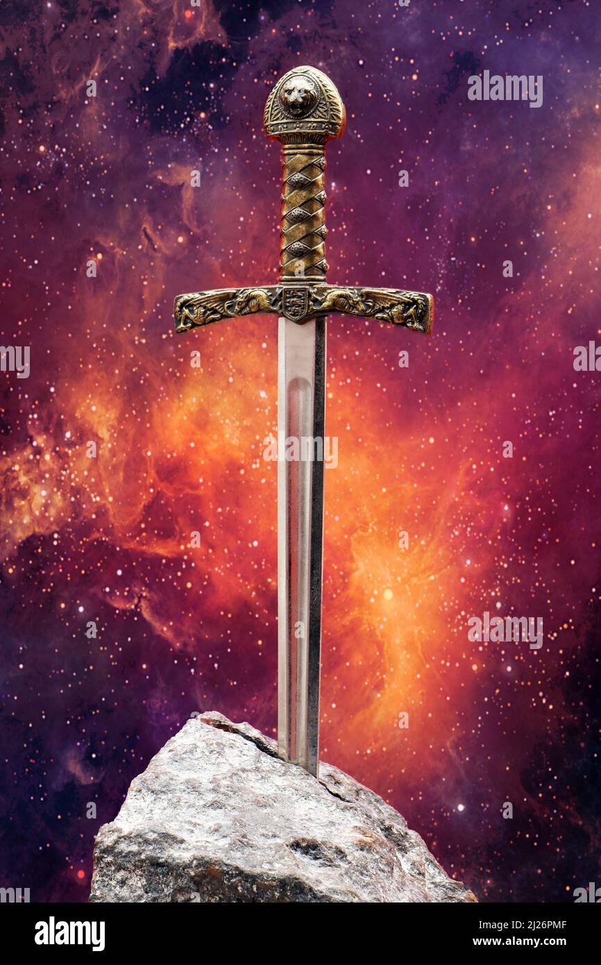 Excalibur, das mythische Schwert im Stein von König Artus Stockfotografie -  Alamy
